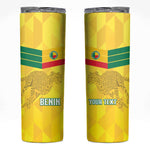Custom Benin Football Skinny Tumbler Go Les Guepards