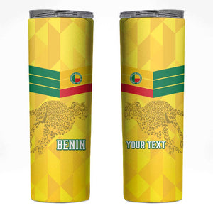Custom Benin Football Skinny Tumbler Go Les Guepards