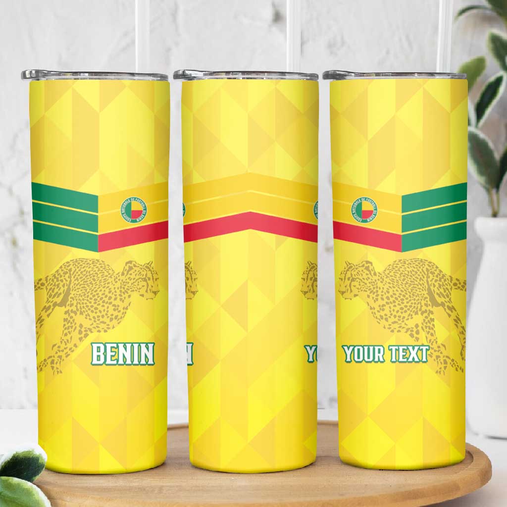 Custom Benin Football Skinny Tumbler Go Les Guepards