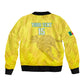 Custom Benin Football Sleeve Zip Bomber Jacket Go Les Guepards