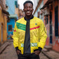 Custom Benin Football Sleeve Zip Bomber Jacket Go Les Guepards