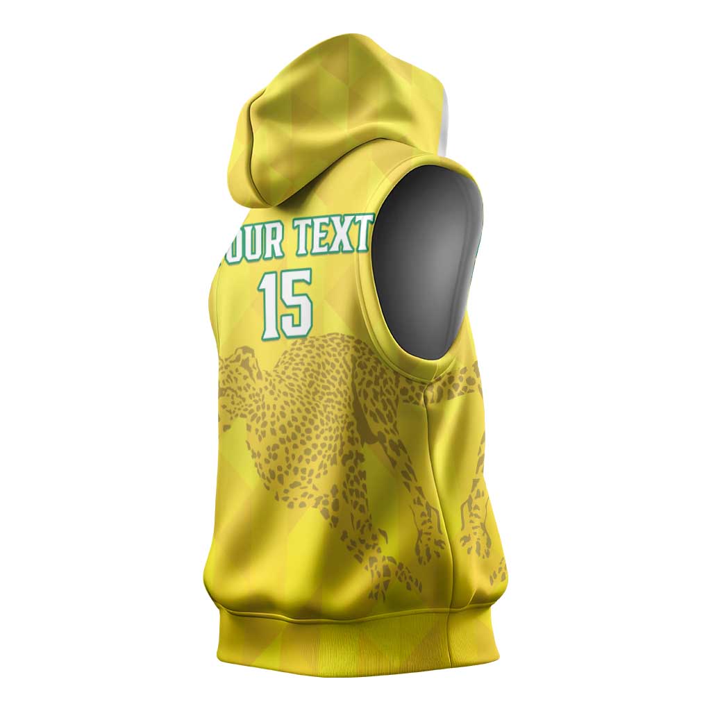 Custom Benin Football Sleeveless Hoodie Go Les Guepards - African Pride