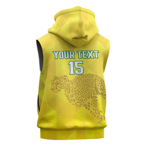 Custom Benin Football Sleeveless Zip Hoodie Go Les Guepards - African Pride