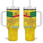 Custom Benin Football Tumbler With Handle Go Les Guepards