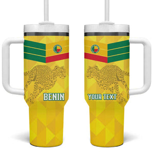 Custom Benin Football Tumbler With Handle Go Les Guepards