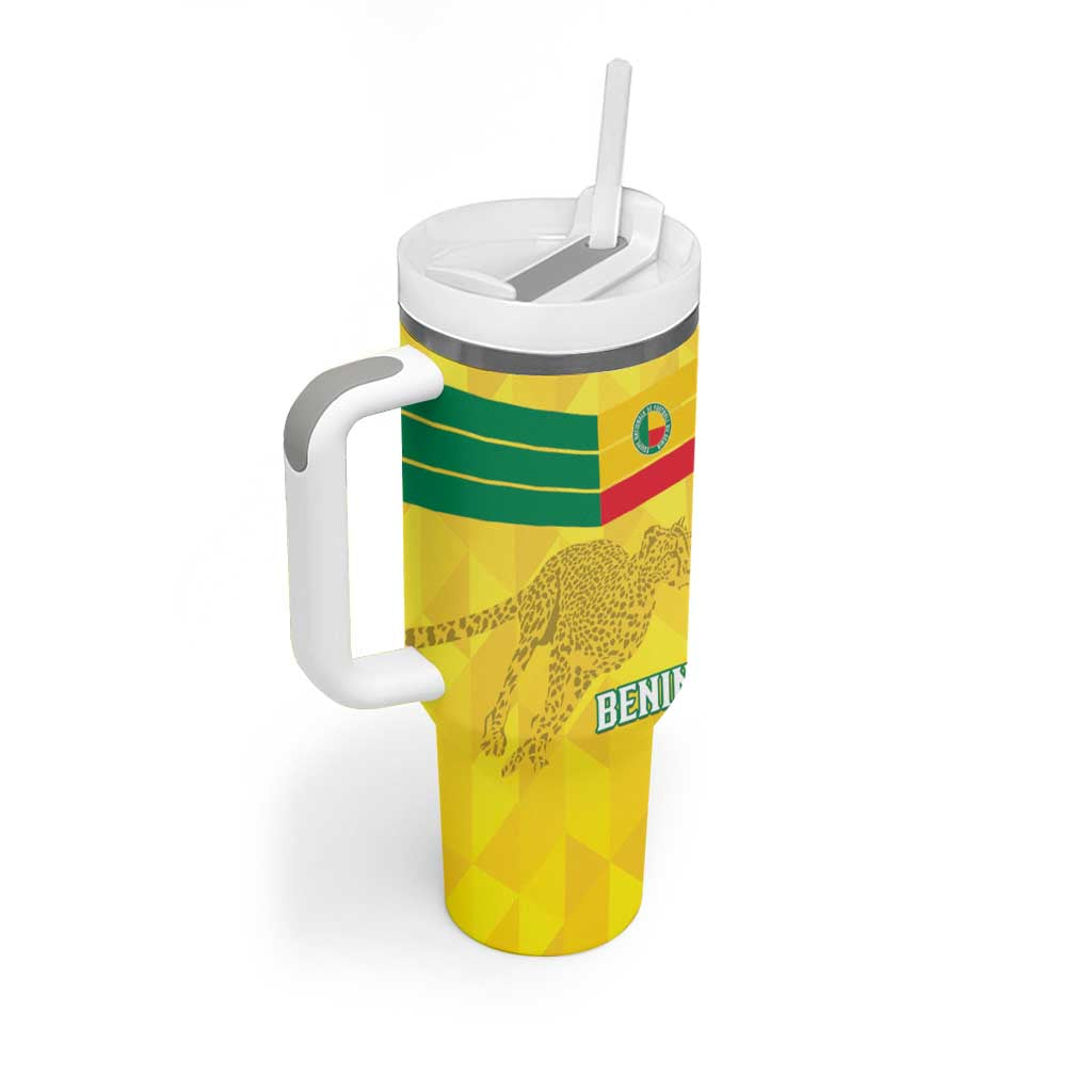 Custom Benin Football Tumbler With Handle Go Les Guepards