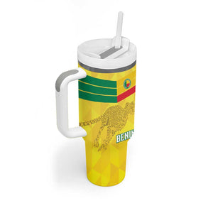 Custom Benin Football Tumbler With Handle Go Les Guepards
