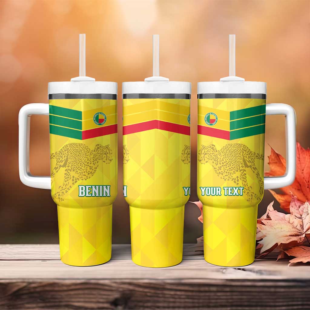 Custom Benin Football Tumbler With Handle Go Les Guepards
