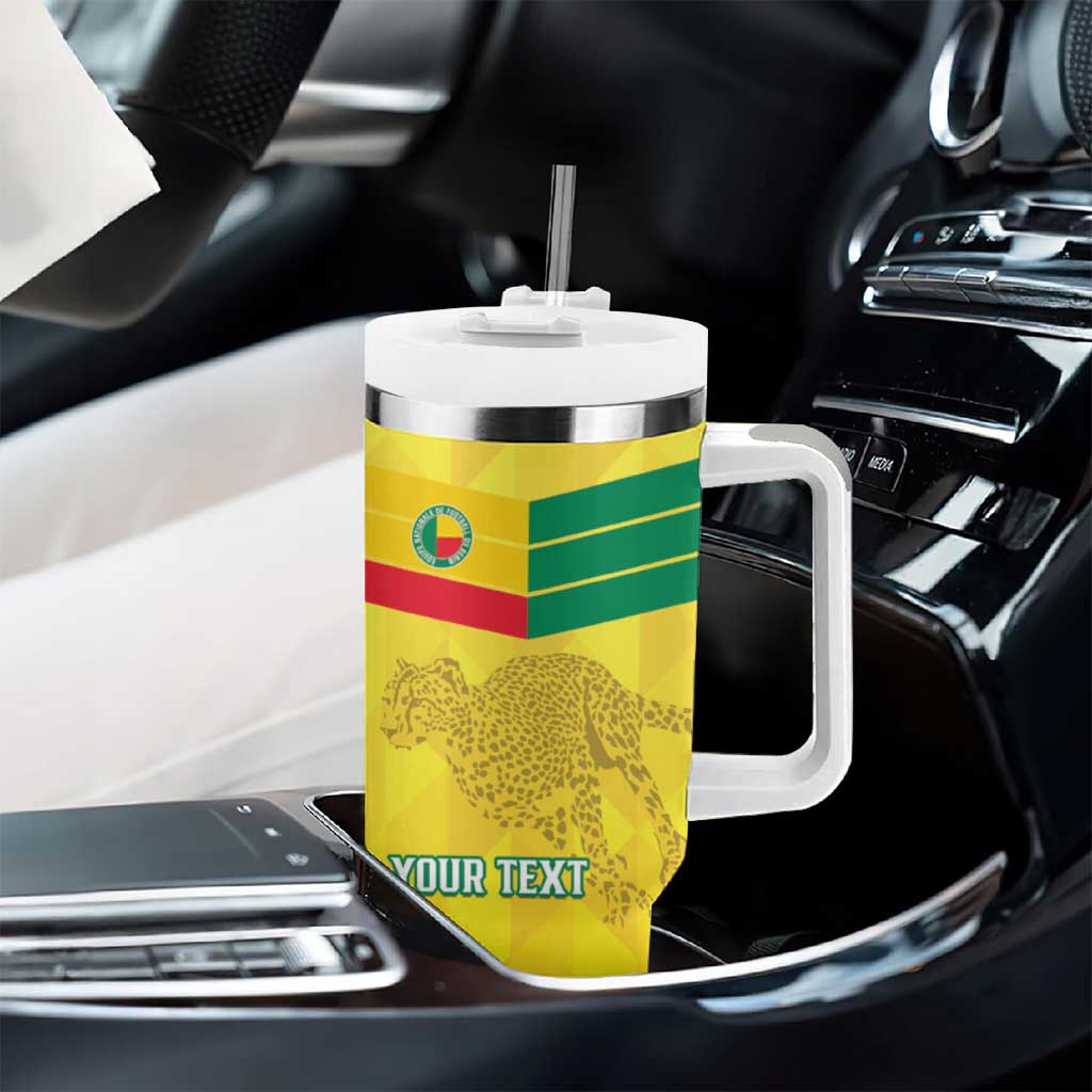 Custom Benin Football Tumbler With Handle Go Les Guepards