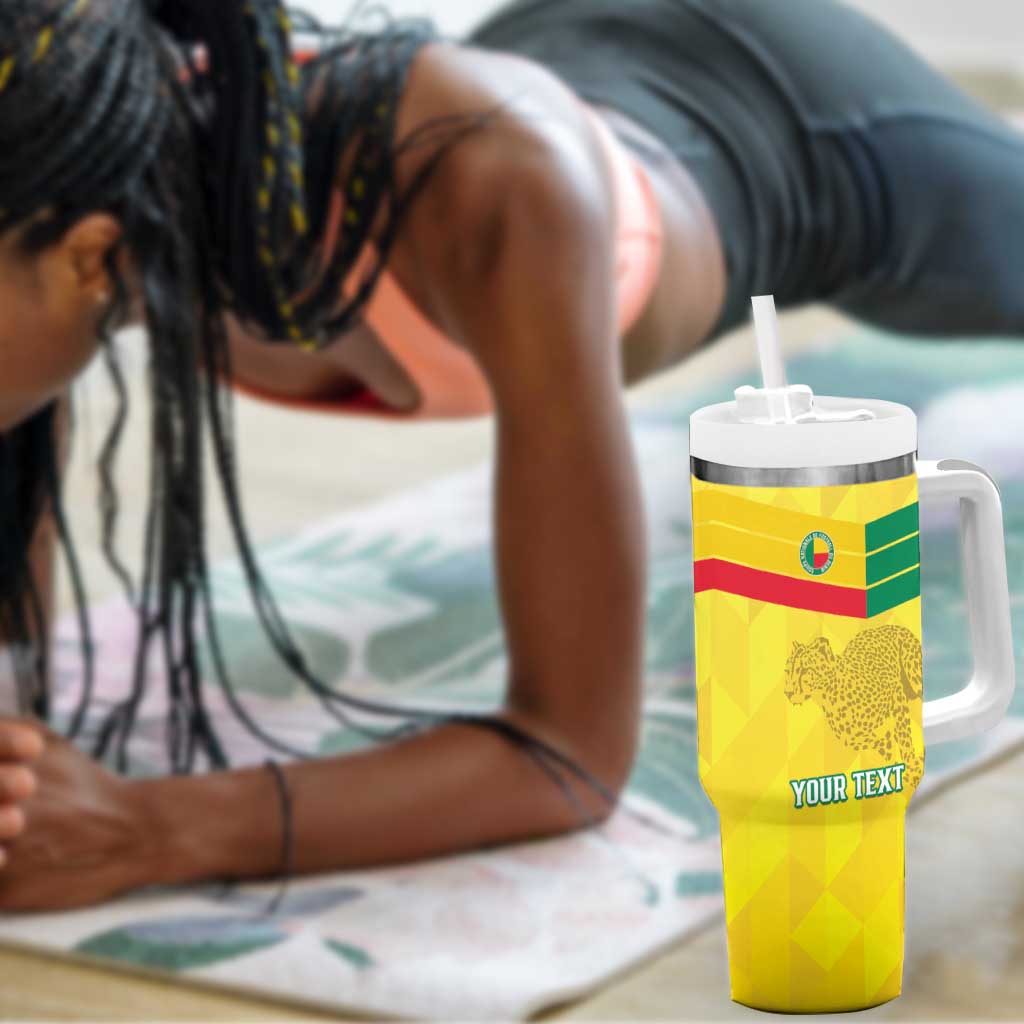Custom Benin Football Tumbler With Handle Go Les Guepards