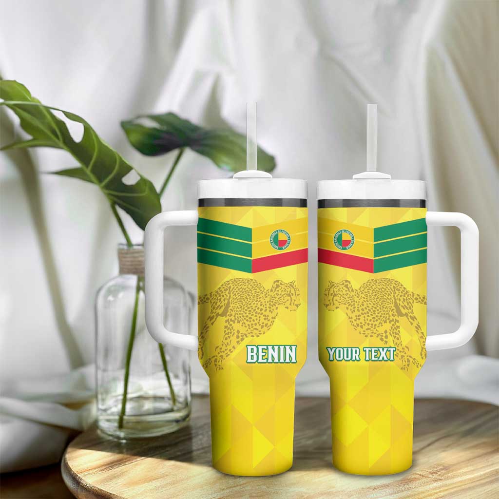 Custom Benin Football Tumbler With Handle Go Les Guepards