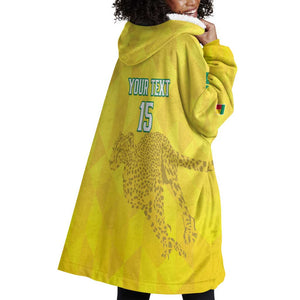 Custom Benin Football Wearable Blanket Hoodie Go Les Guepards