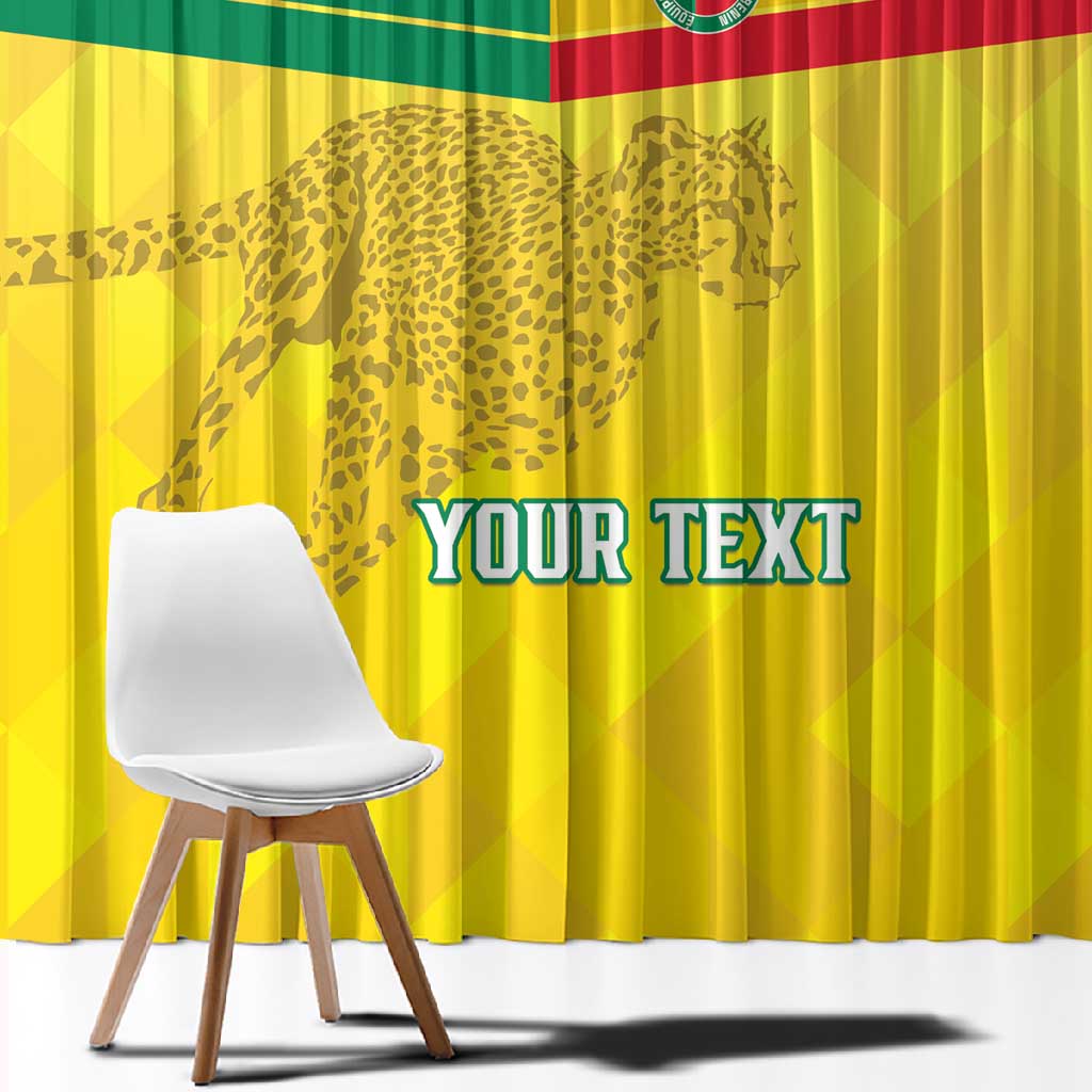 Custom Benin Football Window Curtain Go Les Guepards