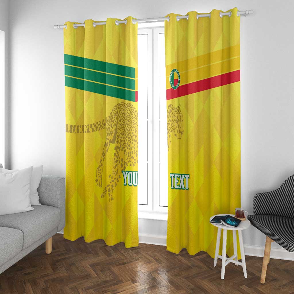 Custom Benin Football Window Curtain Go Les Guepards