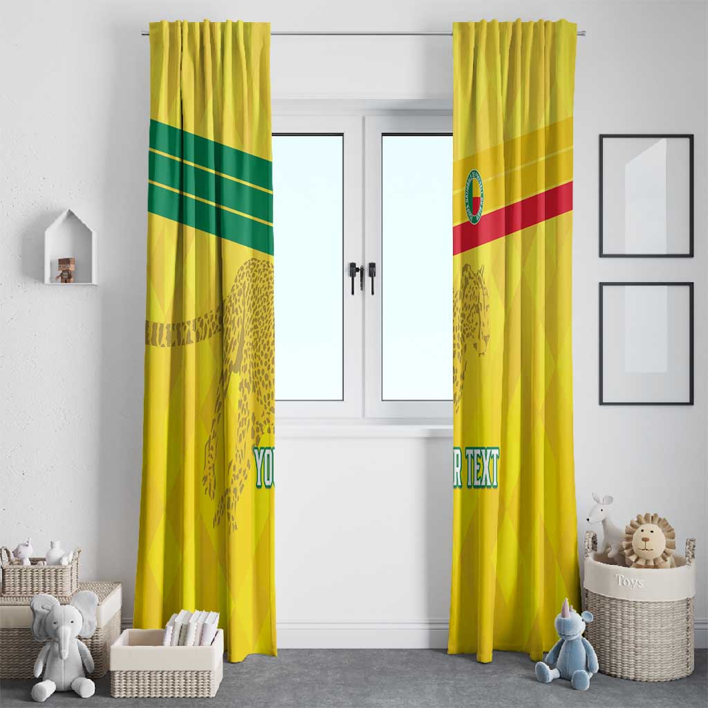 Custom Benin Football Window Curtain Go Les Guepards