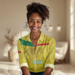 Custom Benin Football Women Casual Shirt Go Les Guepards LT15