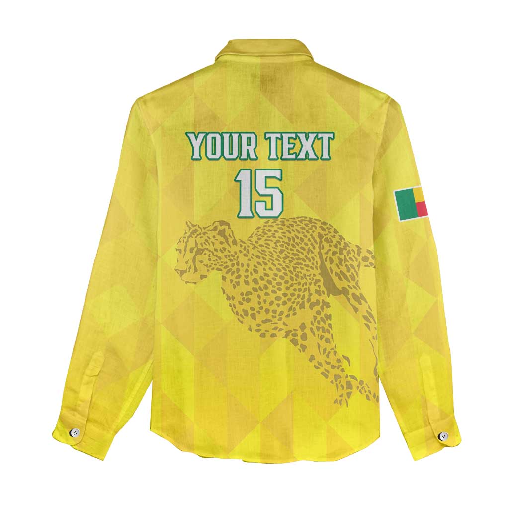 Custom Benin Football Women Casual Shirt Go Les Guepards LT15