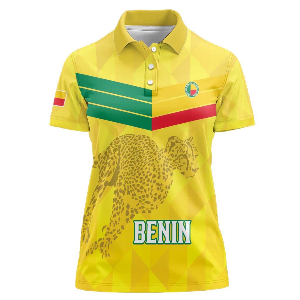 Custom Benin Football Women Polo Shirt Go Les Guepards