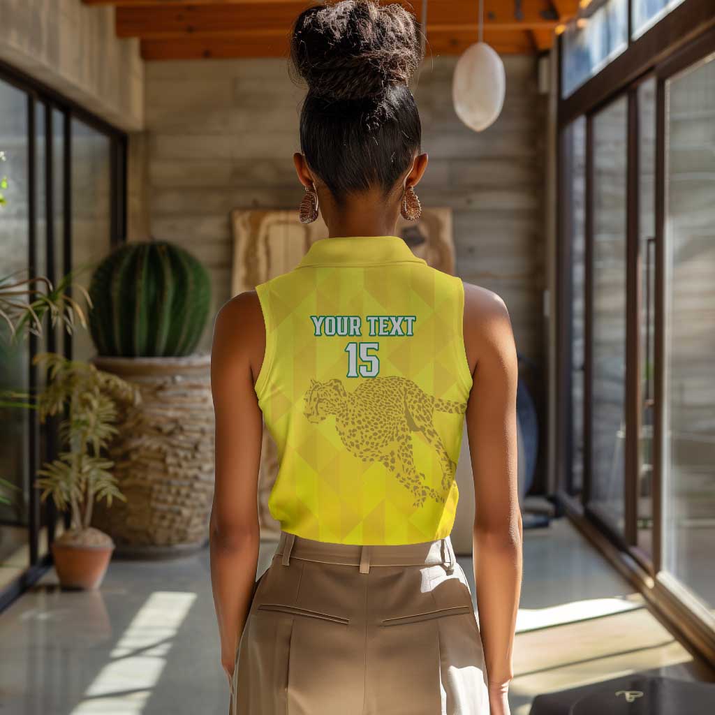 Custom Benin Football Women Sleeveless Polo Shirt Go Les Guepards