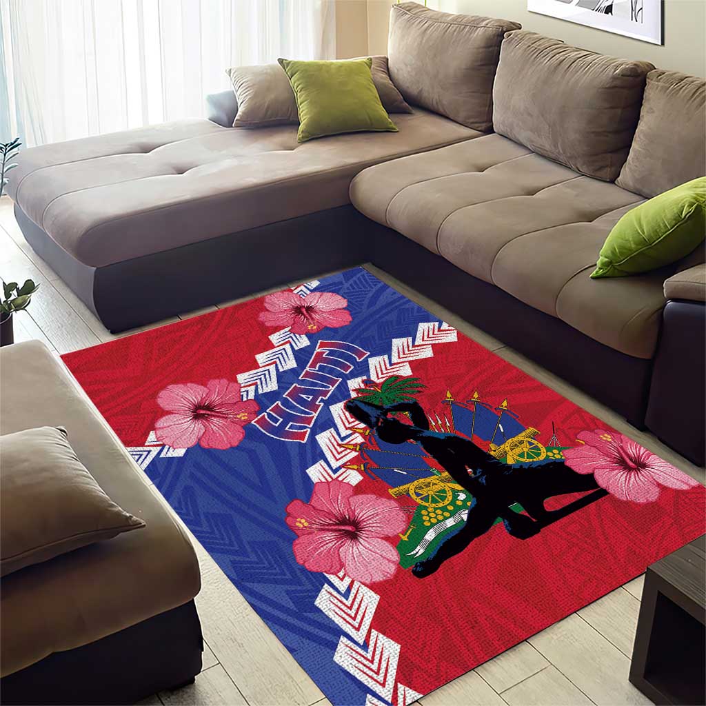 Haiti Neg Maron Area Rug Coat Of Arms - Hisbicus Polynesian