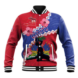 Haiti Neg Maron Baseball Jacket Coat Of Arms - Hisbicus Polynesian