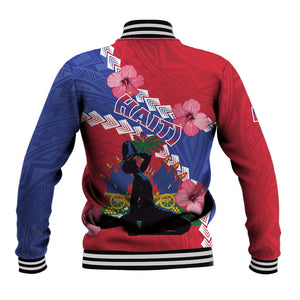 Haiti Neg Maron Baseball Jacket Coat Of Arms - Hisbicus Polynesian