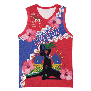 Haiti Neg Maron Basketball Jersey Coat Of Arms - Hisbicus Polynesian - African Pride