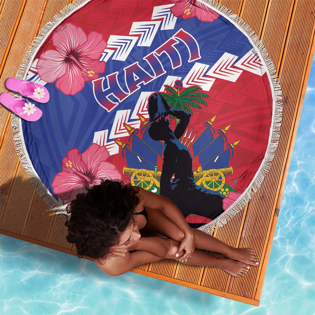 Haiti Neg Maron Beach Blanket Coat Of Arms - Hisbicus Polynesian