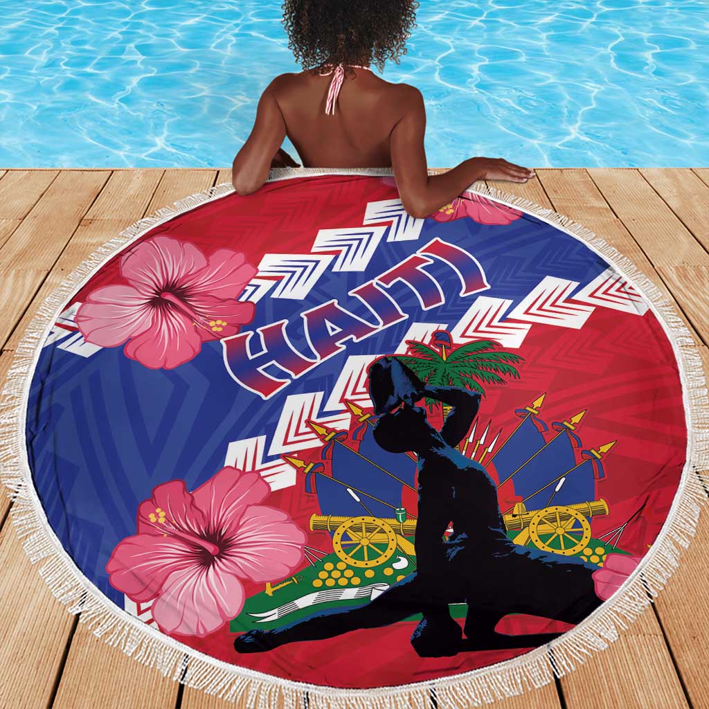 Haiti Neg Maron Beach Blanket Coat Of Arms - Hisbicus Polynesian