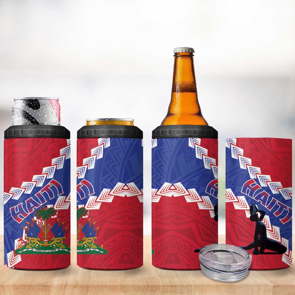 Haiti Neg Maron 4 in 1 Can Cooler Tumbler Coat Of Arms - Hisbicus Polynesian