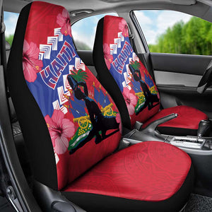 Haiti Neg Maron Car Seat Cover Coat Of Arms - Hisbicus Polynesian