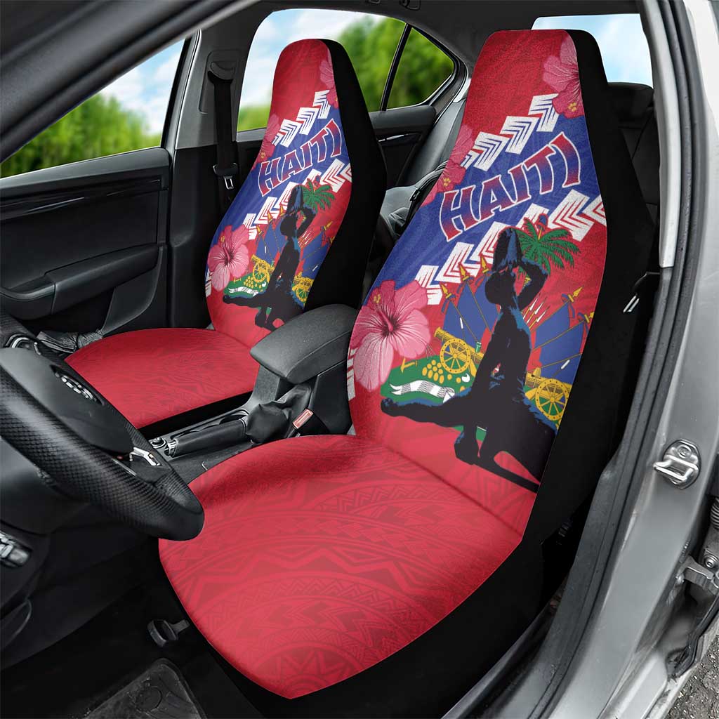 Haiti Neg Maron Car Seat Cover Coat Of Arms - Hisbicus Polynesian