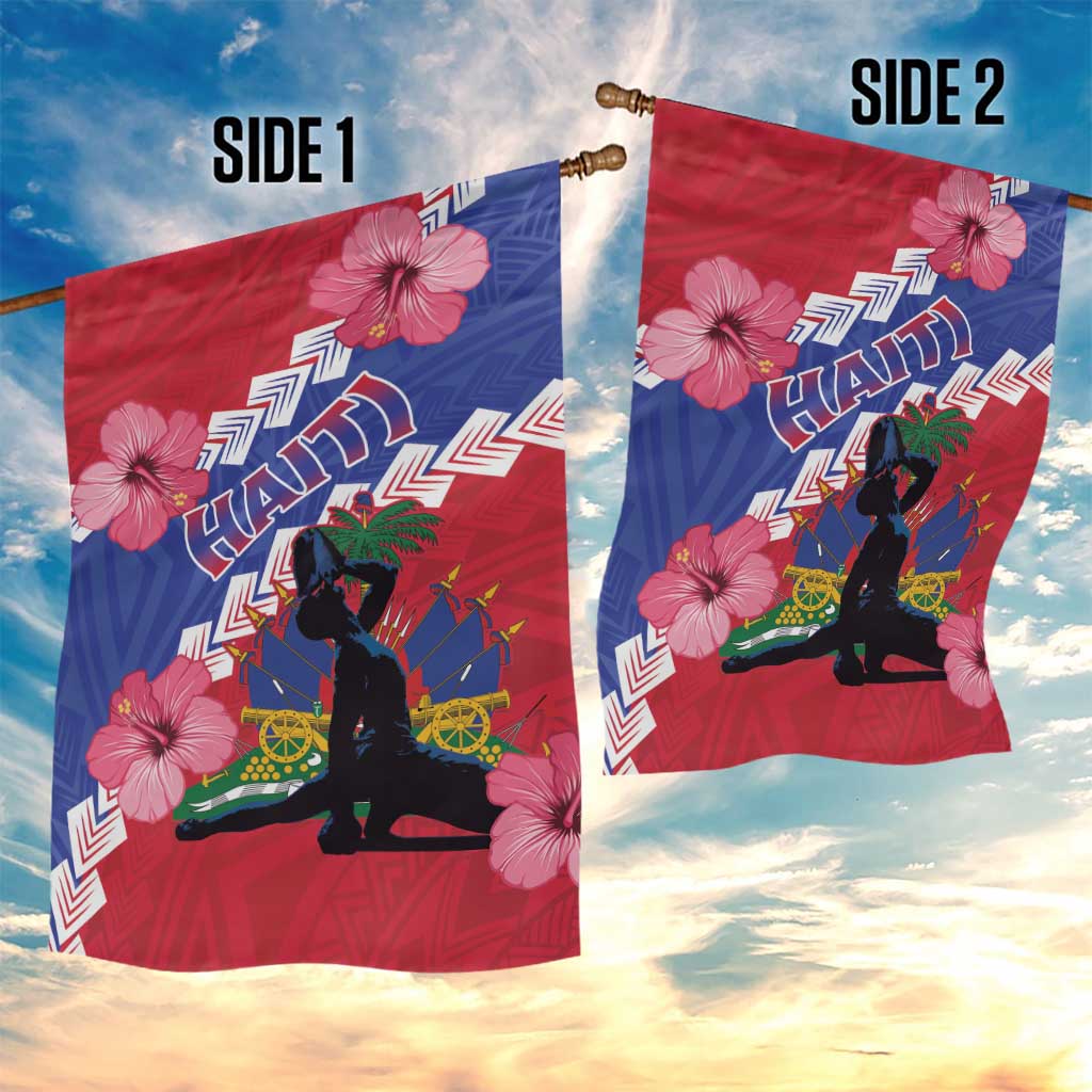 Haiti Neg Maron Garden Flag Coat Of Arms - Hisbicus Polynesian