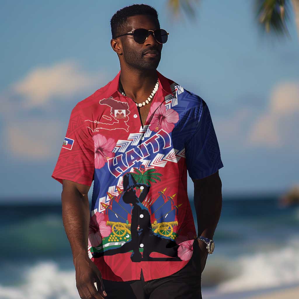 Haiti Neg Maron Hawaiian Shirt Coat Of Arms - Hisbicus Polynesian