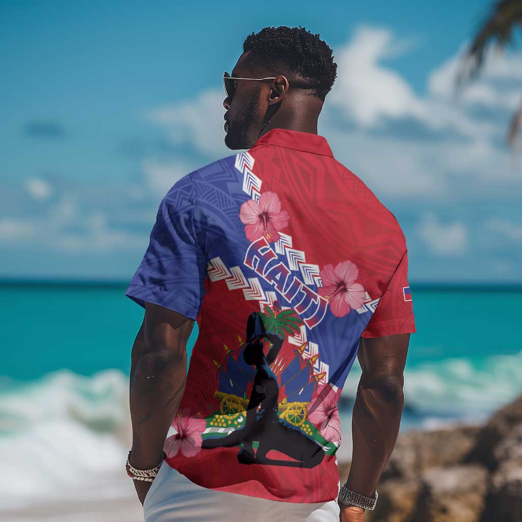 Haiti Neg Maron Hawaiian Shirt Coat Of Arms - Hisbicus Polynesian