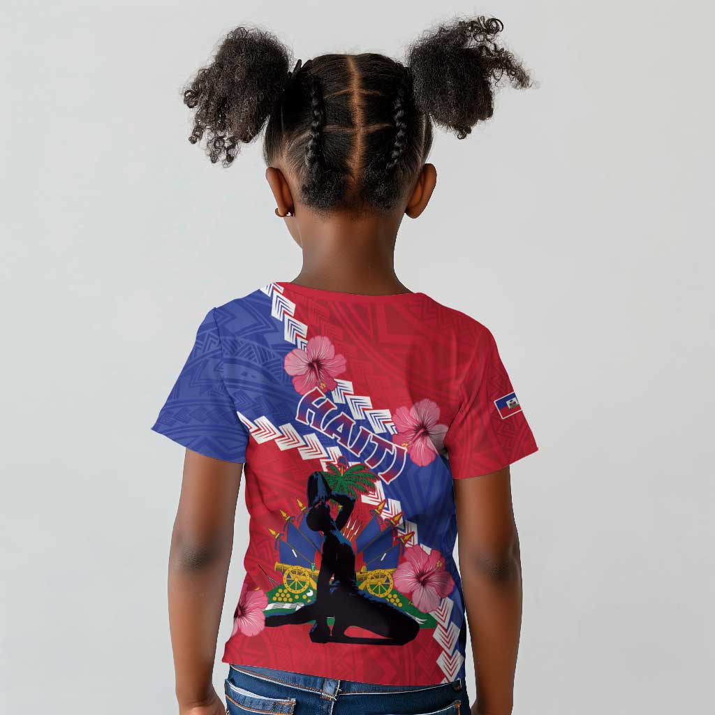 Haiti Neg Maron Kid T shirt Coat Of Arms - Hisbicus Polynesian