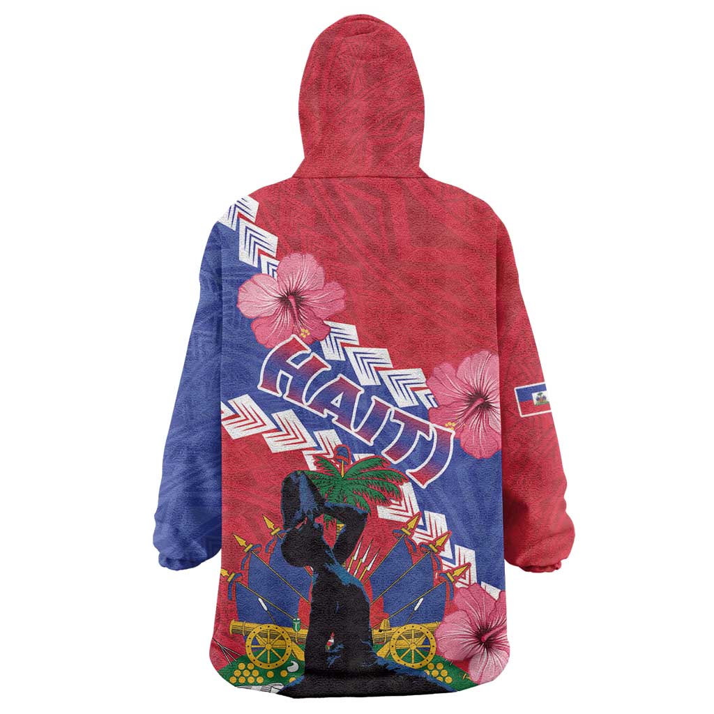 Haiti Neg Maron Kid Wearable Blanket Hoodie Coat Of Arms - Hisbicus Polynesian