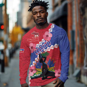 Haiti Neg Maron Long Sleeve Shirt Coat Of Arms - Hisbicus Polynesian