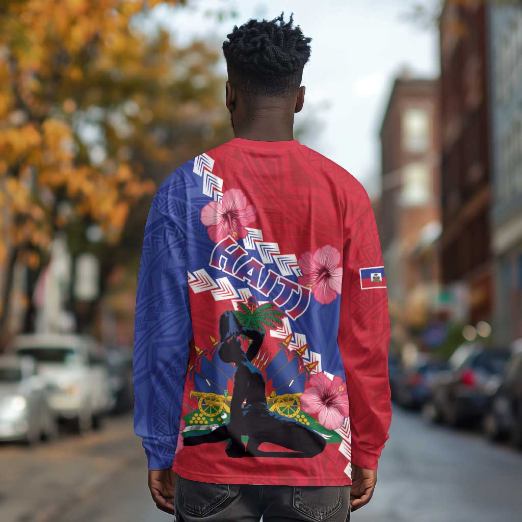 Haiti Neg Maron Long Sleeve Shirt Coat Of Arms - Hisbicus Polynesian