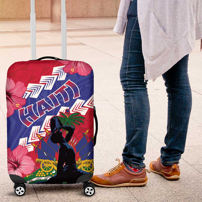 Haiti Neg Maron Luggage Cover Coat Of Arms - Hisbicus Polynesian