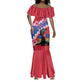 Haiti Neg Maron Mermaid Dress Coat Of Arms - Hisbicus Polynesian