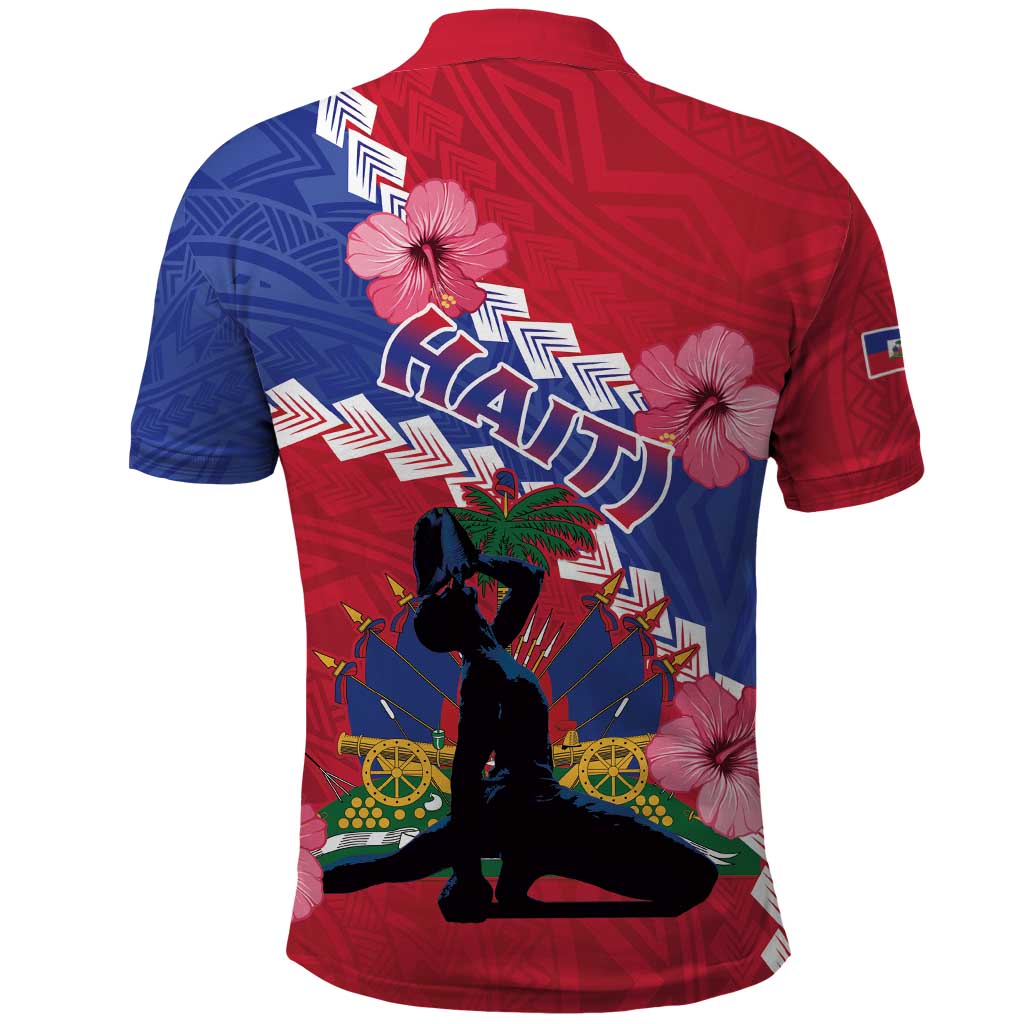 Haiti Neg Maron Polo Shirt Coat Of Arms - Hisbicus Polynesian