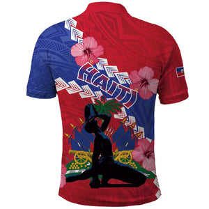 Haiti Neg Maron Polo Shirt Coat Of Arms - Hisbicus Polynesian