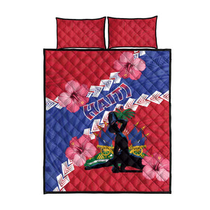 Haiti Neg Maron Quilt Bed Set Coat Of Arms - Hisbicus Polynesian