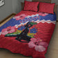 Haiti Neg Maron Quilt Bed Set Coat Of Arms - Hisbicus Polynesian