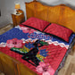 Haiti Neg Maron Quilt Bed Set Coat Of Arms - Hisbicus Polynesian