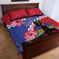 Haiti Neg Maron Quilt Bed Set Coat Of Arms - Hisbicus Polynesian