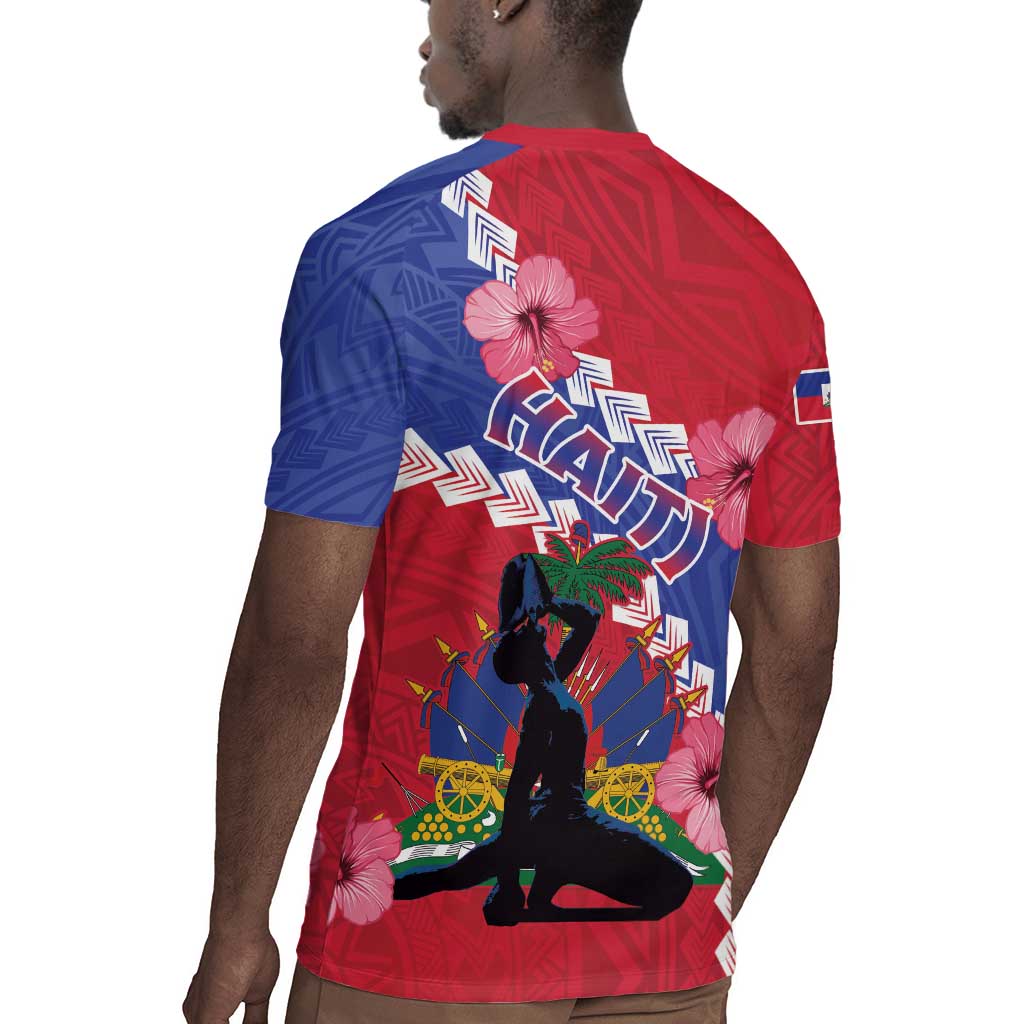 Haiti Neg Maron Rugby Jersey Coat Of Arms - Hisbicus Polynesian