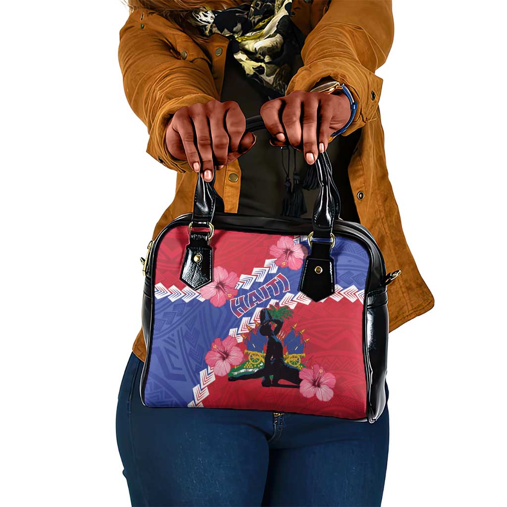 Haiti Neg Maron Shoulder Handbag Coat Of Arms - Hisbicus Polynesian