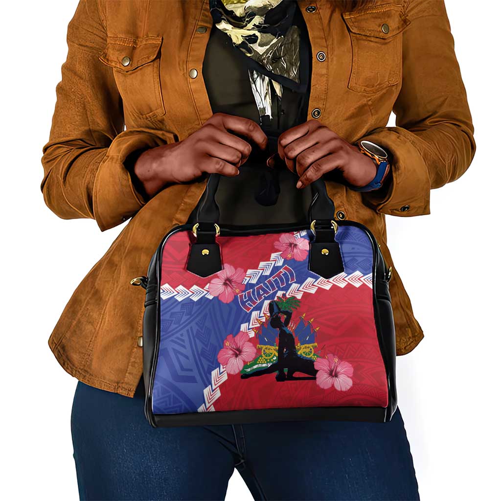 Haiti Neg Maron Shoulder Handbag Coat Of Arms - Hisbicus Polynesian